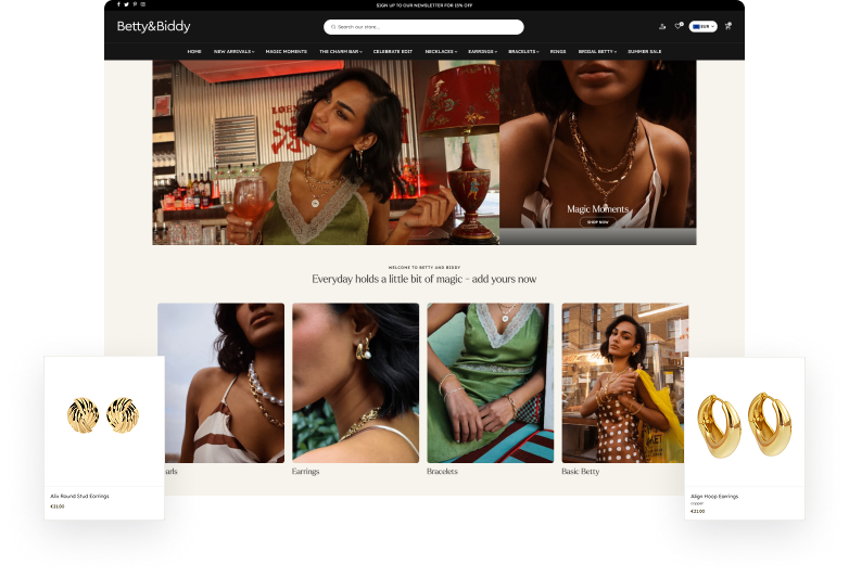Retro-style AllThatGrows website built on Shopify